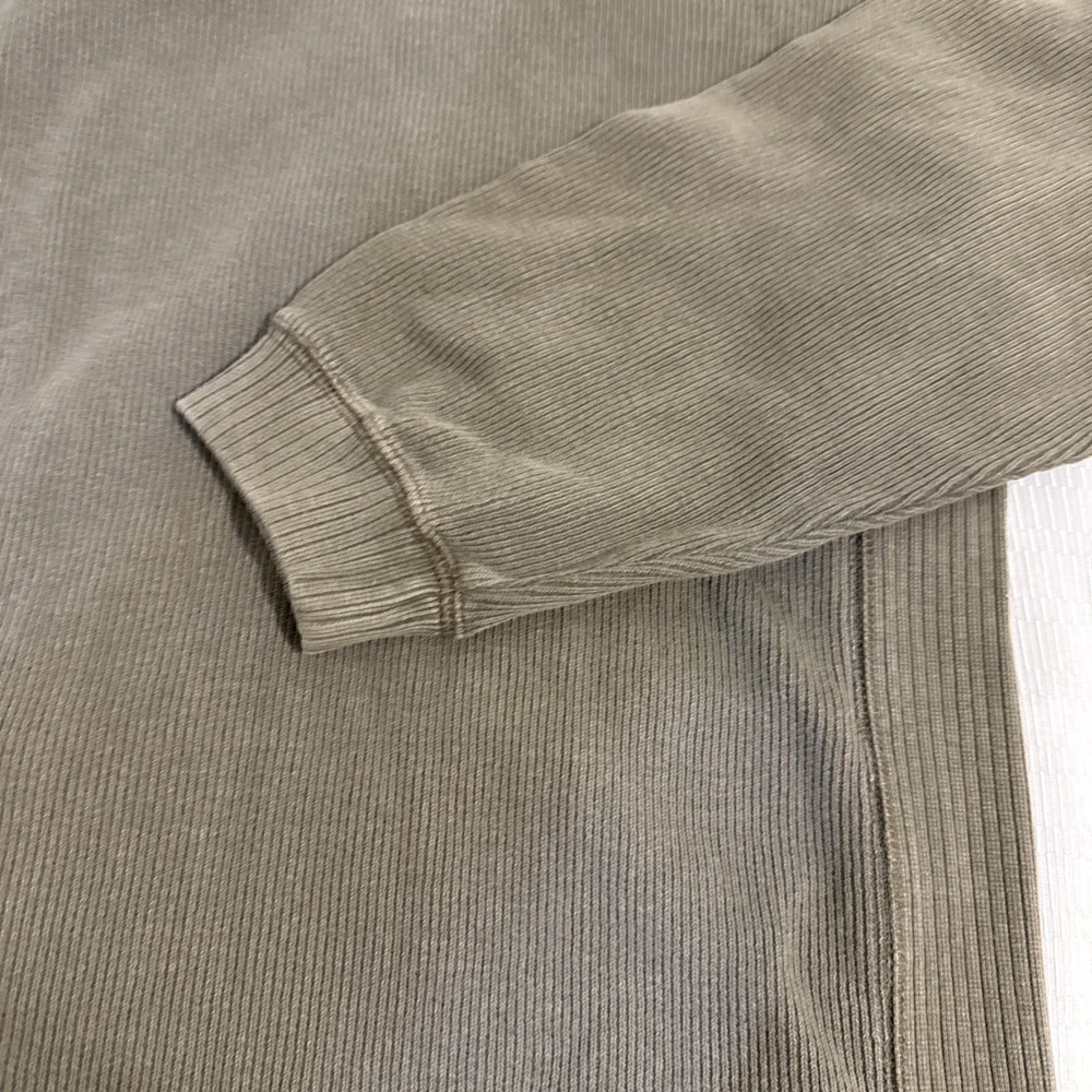 IZOD Jeans Rock Washed Mens L Khaki Green 1/4 Zip Pullover Sweatshirt Mock Neck - Picture 6 of 12